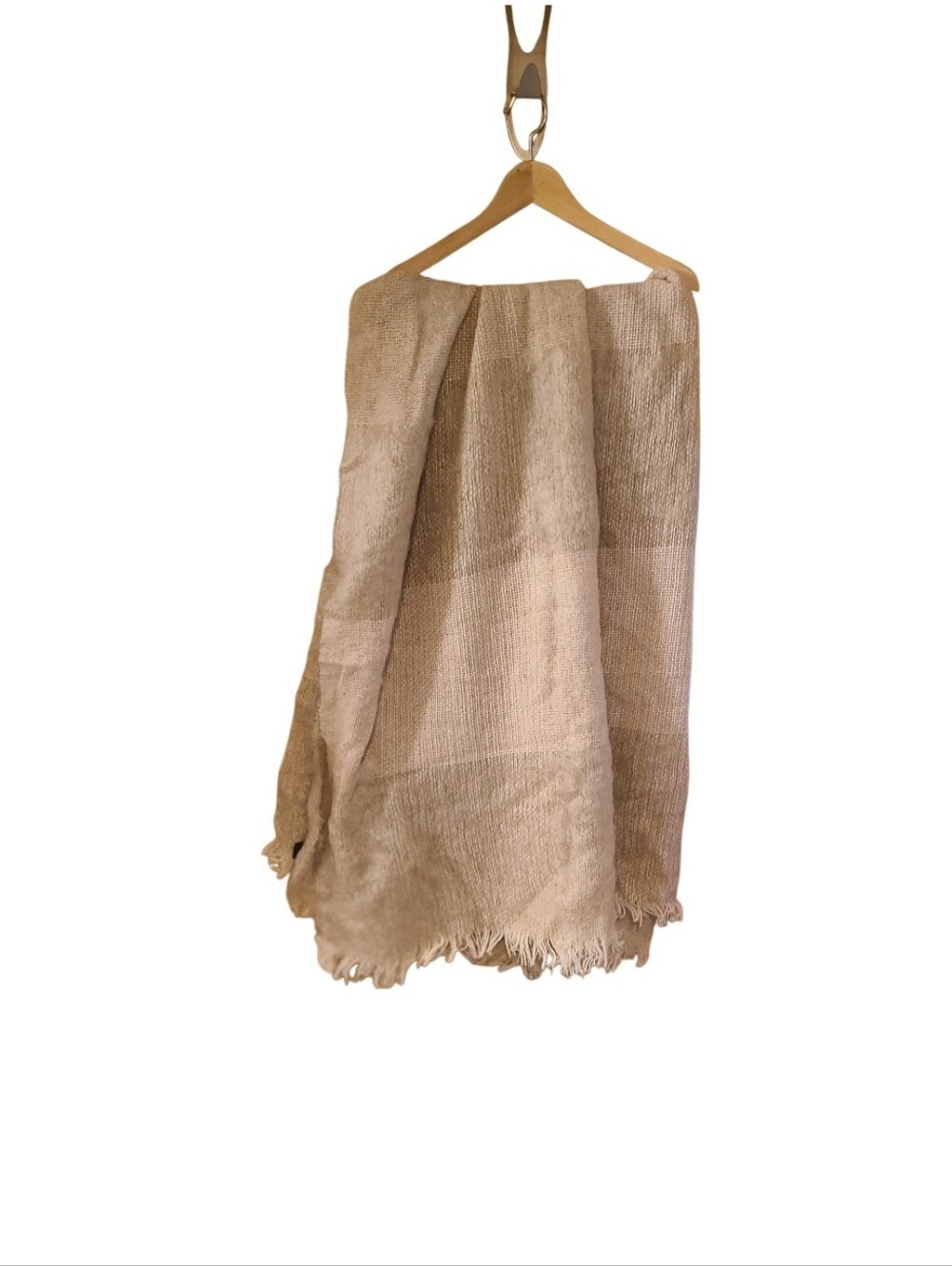 VINTAGE Sanderson Mushroom Mohair Check Throw Blanket